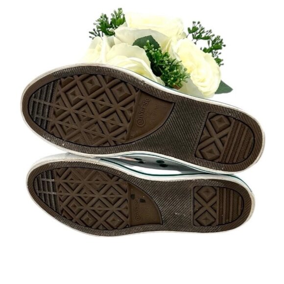 Converse Chuck Taylor Double Tongue Shoes Junior Sz 6 Sneakers Gray Teal Canvas - Picture 8 of 9